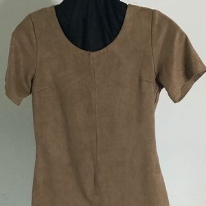 Paper crane suede dress